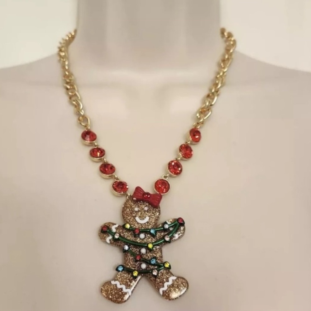 BETSEY JOHNSON Christmas Holiday Gingerbread Girl Tangled in Tree Lights NEW NWT